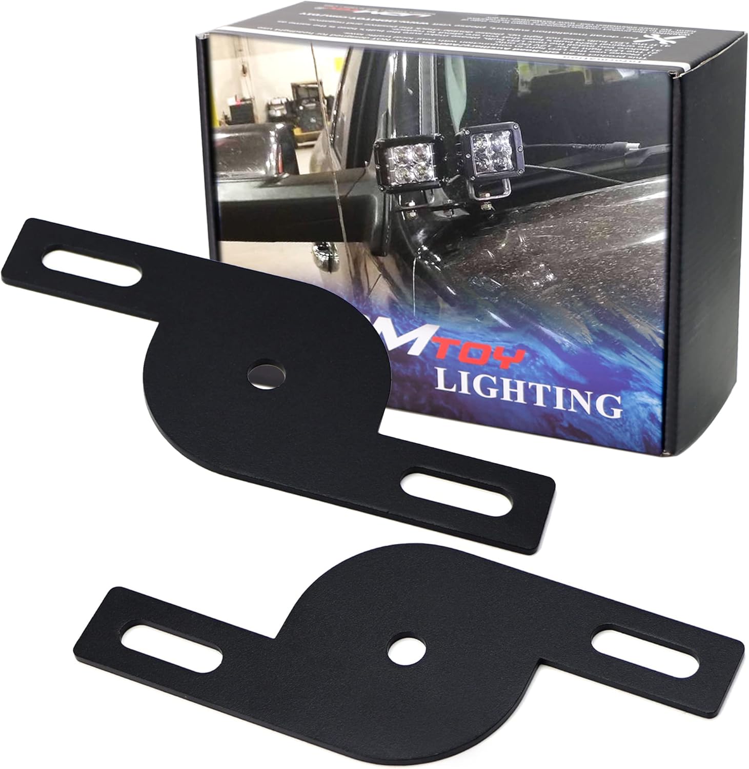 BRAND, CATEGORY, IJDMTOY, LIGHT BARS, iJDMTOY Add-On Dual Pod Light Mounting Brackets for Truck SUV Hood Hinge or A-Pillar Mount LED Pod Light System