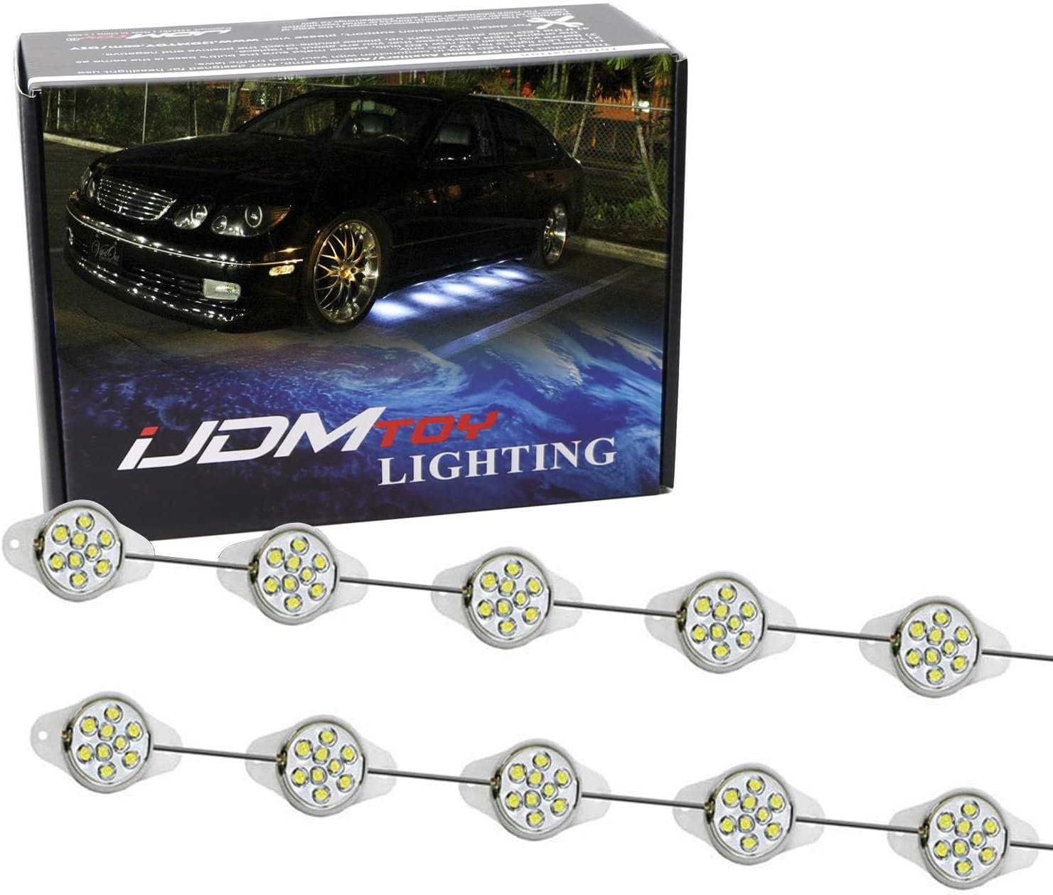 BRAND, CATEGORY, IJDMTOY, LIGHTING, iJDMTOY Brabus Style 90-LED Under Car Foot Area Illumination LED Puddle Lights, Xenon White