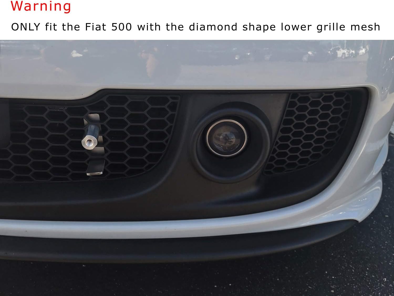 BRAND, CATEGORY, FRAMES, IJDMTOY, iJDMTOY No Drill Front Grille Mesh Mount License Plate Relocator Kit Compatible with 2013-2019 Fiat 500 or 500e w/Diamond Shape Lower Grille Mesh