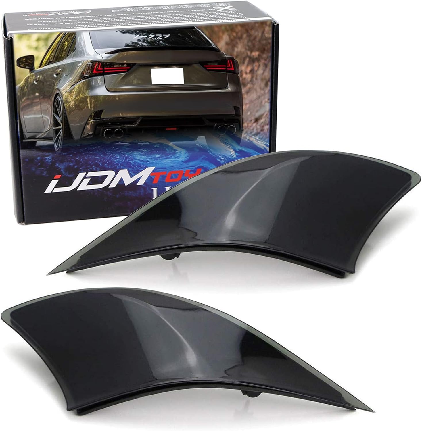 BRAND, CATEGORY, IJDMTOY, REFLECTORS, iJDMTOY Smoked Lens Rear Bumper Reflector Lenses Compatible With 2014-2020 Lexus IS IS250 IS300 IS350 IS200t IS-F, OE-Spec LH RH Assembly